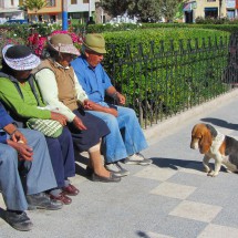 People on the main square of Cabanaconde
